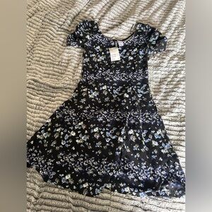 H&M Black Floral Dress Size 8 NEW with Tags